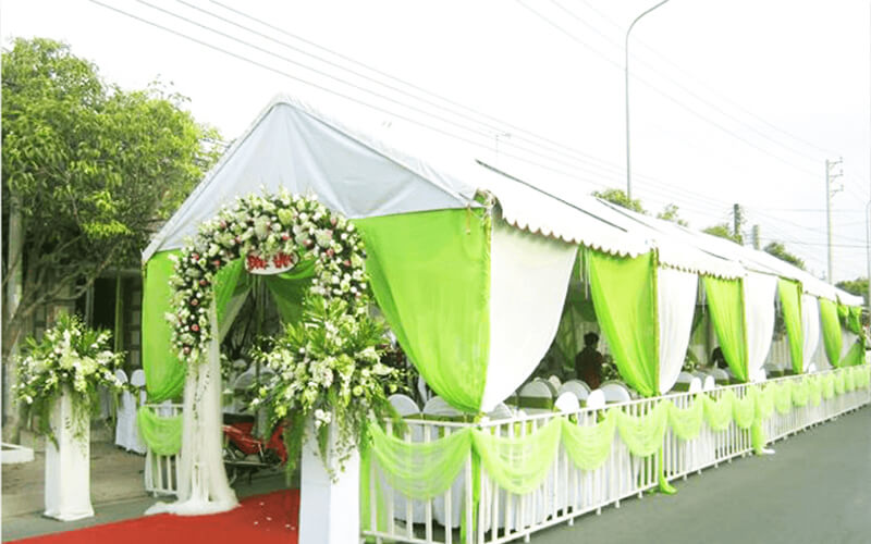 Cho thuê rạp cưới màu xanh bơ Cho thuê rạp cưới màu xanh bơ