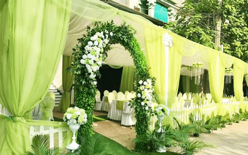 Cho thuê rạp cưới màu xanh bơ Cho thuê rạp cưới màu xanh bơ