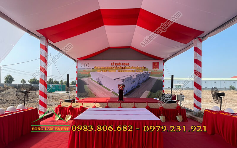 Cho thuê nhà bạt tổ chức lễ khởi công nhà xưởng tại Tây Ninh
