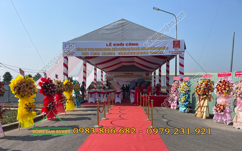 Cho thuê nhà bạt tổ chức lễ khởi công nhà xưởng tại Tây Ninh