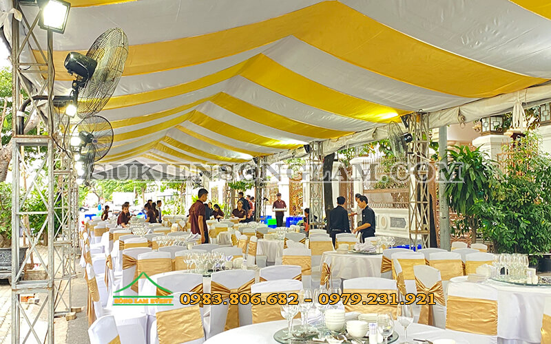 Cho thuê rạp cưới màu vàng Cho thuê rạp cưới màu vàng