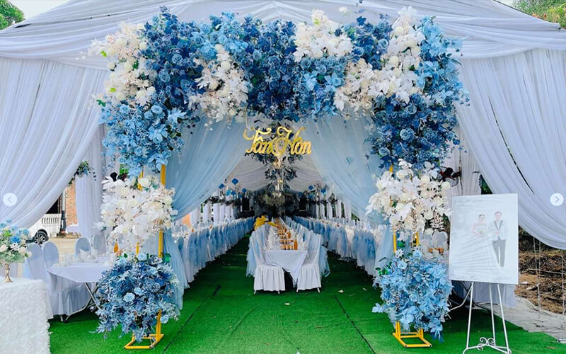 Rạp cưới màu xanh dương Rạp cưới màu xanh dương