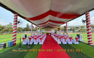 Cho thuê nhà bạt không gian lễ khánh thành sân bóng đá swic