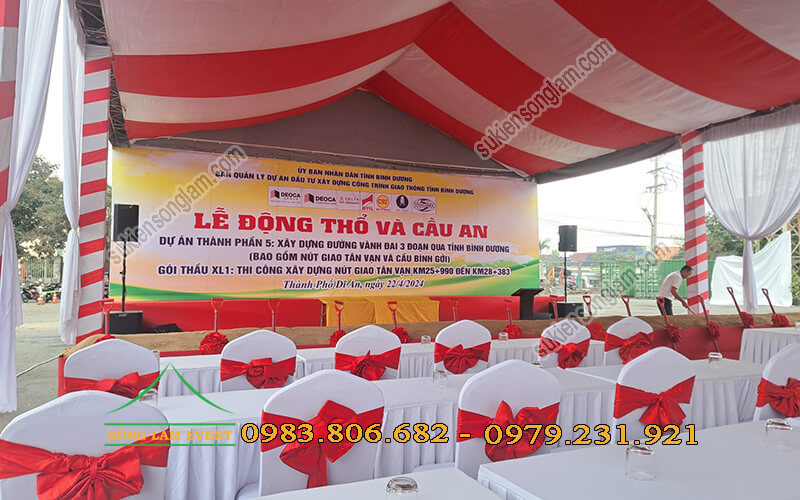 Cho thuê nhà bạt lễ động thổ nút giao Tân Vạn Bình Dương