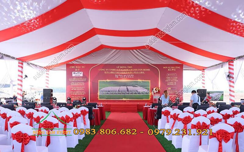 Cho thuê nhà bạt lễ động thổ nhà máy bình phước