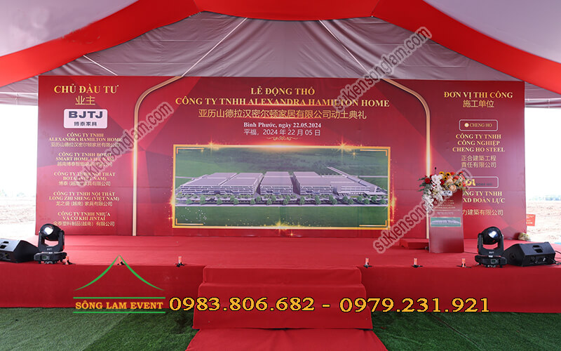 Cho thuê nhà bạt lễ động thổ nhà máy bình phước