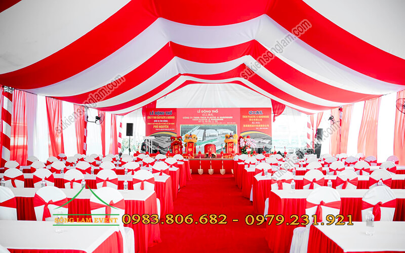 Cho thuê nhà bạt không gian tổ chức lễ động thổ Long An