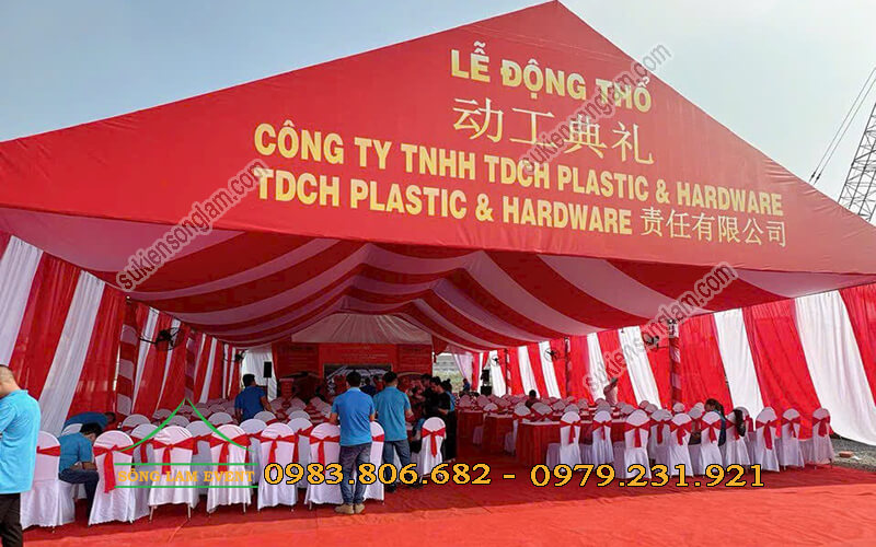 Cho thuê nhà bạt không gian tổ chức lễ động thổ Long An