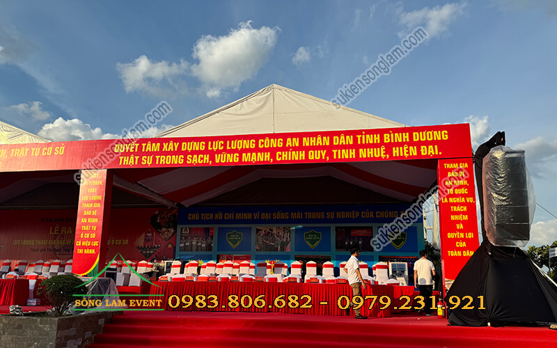 Cho thuê nhà bạt không gian sự kiện Lễ ra mắt lực lượng an ninh Bình Dương Cho thuê nhà bạt không gian sự kiện Lễ ra mắt lực lượng an ninh Bình Dương