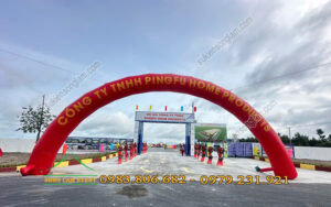 Cho thuê cổng hơi tổ chức Lễ động thổ nhà máy cty Pingfu Home Products