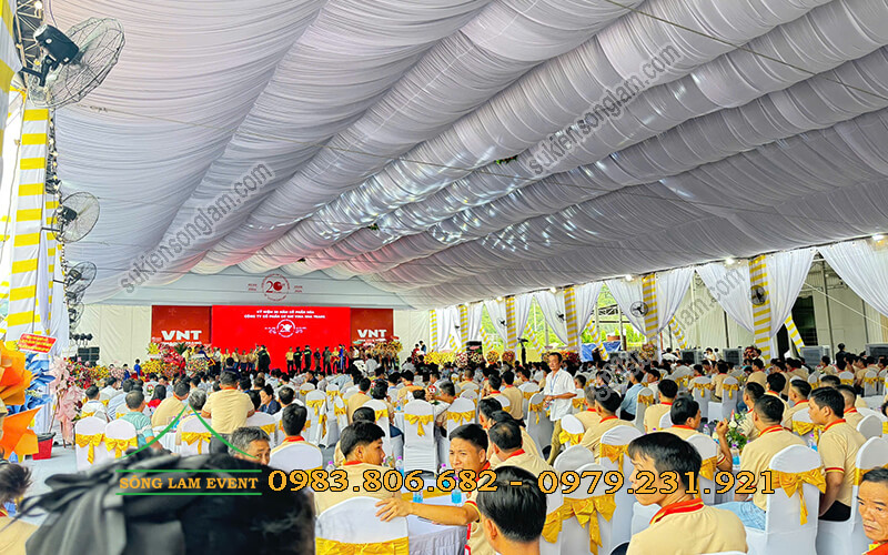 Cho thuê nhà bạt không gian lễ kỷ niệm 20 năm cổ phần công ty vina Nha Trang