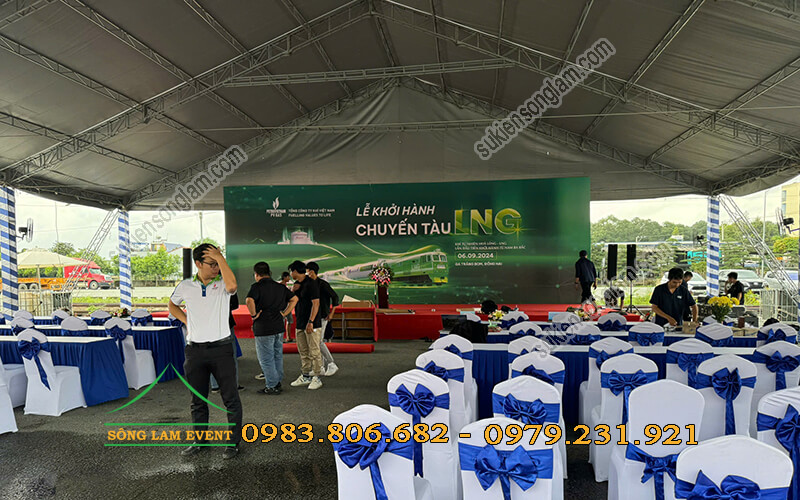 Cho thuê nhà bạt tổ chức Lễ khởi hành chuyến tàu LNG Đồng Nai Cho thuê nhà bạt tổ chức Lễ khởi hành chuyến tàu LNG Đồng Nai