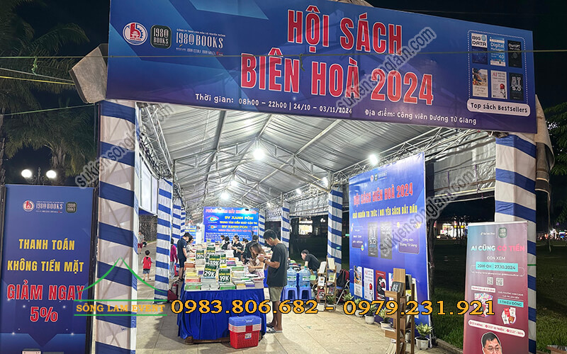 Cho thuê nhà bạt không gian tổ chức Hội sách Biên Hòa tại Đồng Nai