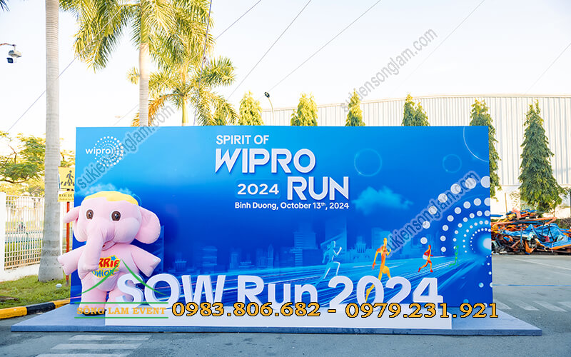Cho thuê backdrop sự kiện Spirit Of Wipro Run 2024 Bình Dương