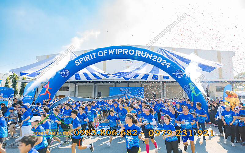 Cho thuê dù sự kiện tổ chức Spirit of Wipro Run 2024 Bình Dương