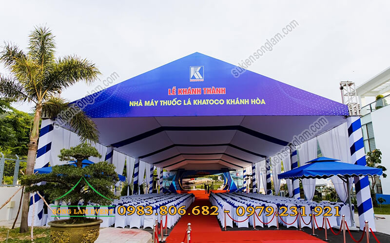 Cho thuê nhà bạt không gian tổ chức Lễ khánh thành nhà máy thuốc lá Khatoco Khánh Hòa
