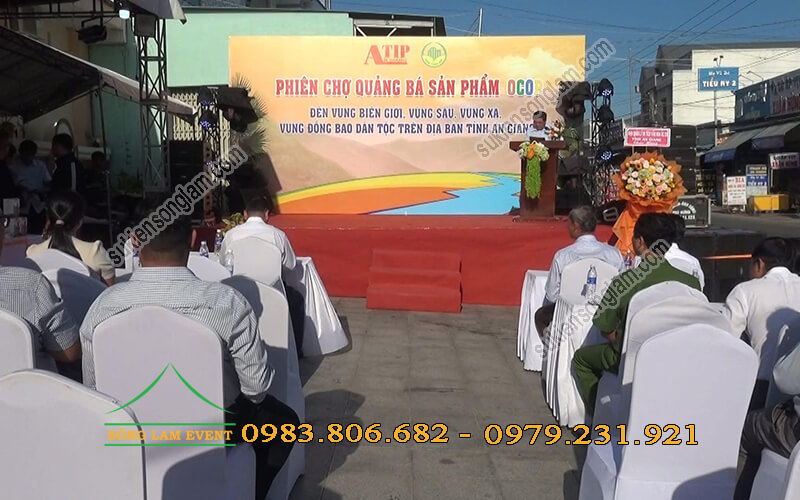 Cho thuê sân khấu sự kiện tổ chức Phiên chợ quảng bá sản phẩm OCOP tại An Giang