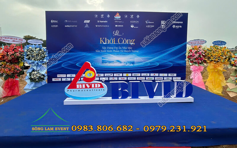 Cho thuê khung backdrop tổ chức Lễ khởi công nhà máy sản xuất sinh phẩm từ huyết tương Cho thuê khung backdrop tổ chức Lễ khởi công nhà máy sản xuất sinh phẩm từ huyết tương