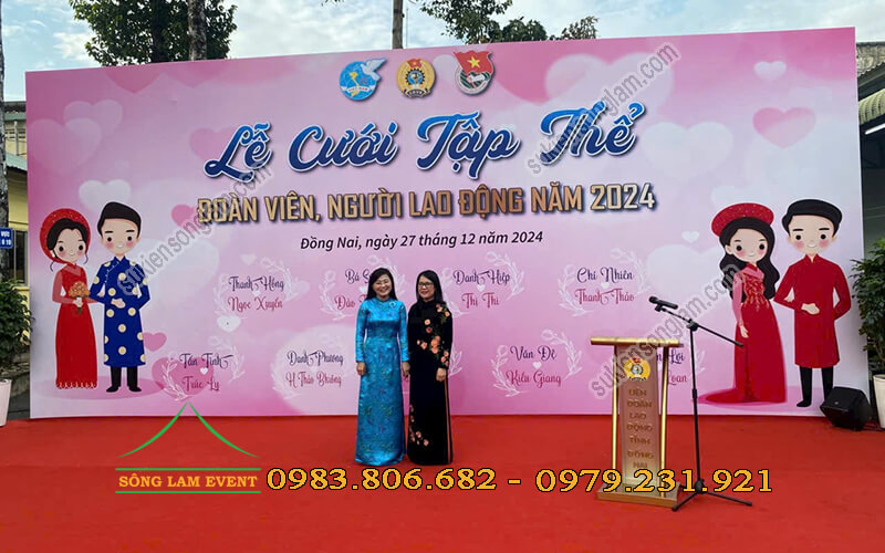 Cho thuê khung backdrop tổ chức Lễ cưới tập thể tại Đồng Nai Cho thuê khung backdrop tổ chức Lễ cưới tập thể tại Đồng Nai