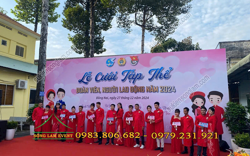 Cho thuê khung backdrop tổ chức Lễ cưới tập thể tại Đồng Nai Cho thuê khung backdrop tổ chức Lễ cưới tập thể tại Đồng Nai