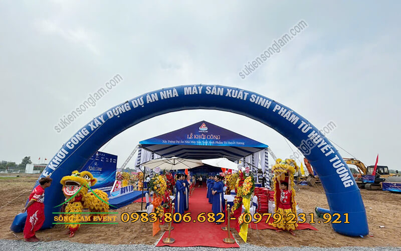 Cho thuê nhà bạt tổ chức Lễ khởi công nhà máy sản xuất sinh phẩm từ huyết tương Cho thuê nhà bạt tổ chức Lễ khởi công nhà máy sản xuất sinh phẩm từ huyết tương