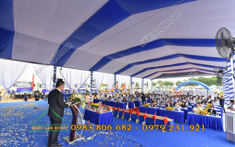 Cho thuê nhà bạt tổ chức Lễ khởi công nhà máy sản xuất sinh phẩm từ huyết tương Cho thuê nhà bạt tổ chức Lễ khởi công nhà máy sản xuất sinh phẩm từ huyết tương