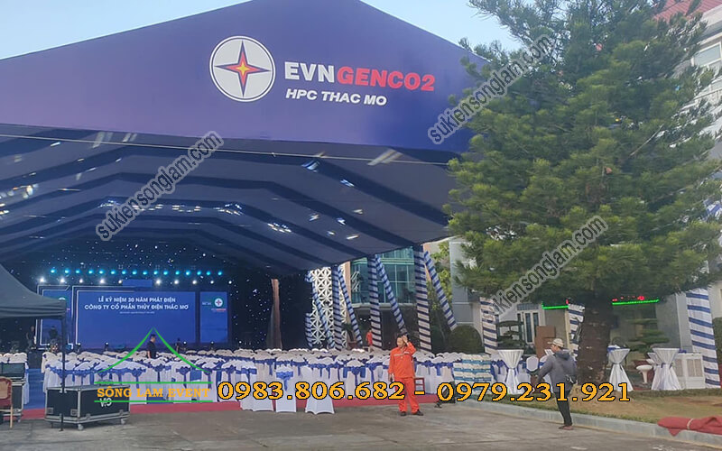 Cho thuê nhà bạt tổ chức lễ kỷ niệm 30 năm phát điện thủy điện Thác Mơ Bình Phước