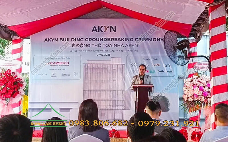 Cho thuê nhà bạt tổ chức lễ động thổ tòa nhà AKYN tại Tphcm Cho thuê nhà bạt tổ chức lễ động thổ tòa nhà AKYN tại Tphcm