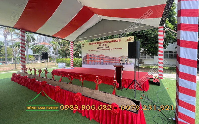 Cho thuê nhà bạt tổ chức Lễ khởi công khối tiểu học trường Đài Bắc tại Tphcm Cho thuê nhà bạt tổ chức Lễ khởi công khối tiểu học trường Đài Bắc tại Tphcm