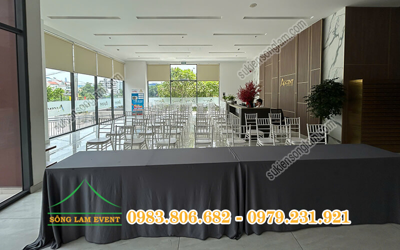 Cho thuê bàn ghế sự kiện tổ chức Lễ ký kết và công bố dự án Ascent Lakeside tại quận 7 TPHCM Cho thuê bàn ghế sự kiện tổ chức Lễ ký kết và công bố dự án Ascent Lakeside tại quận 7 TPHCM