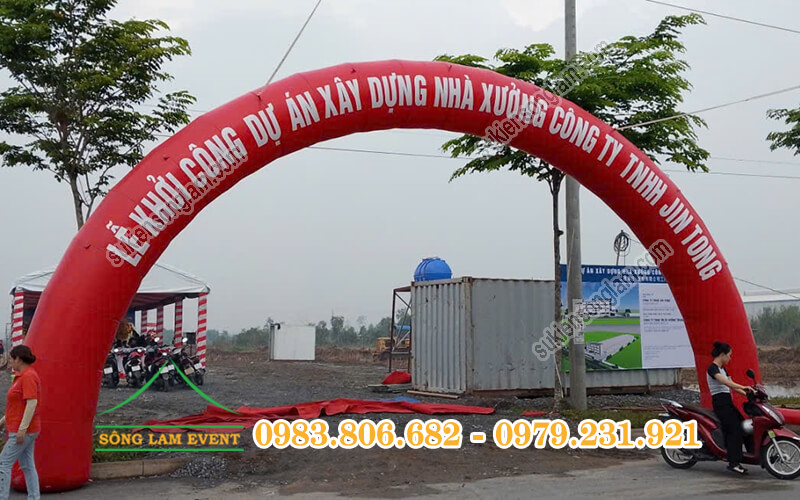Cho thuê cổng hơi tổ chức Lễ khởi công dự án nhà xưởng công ty Jin Tong Long An