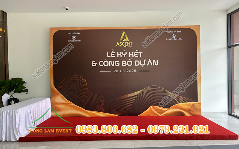 Cho thuê backdrop sự kiện tổ chức lễ ký kết và công bố dự án Ascent Lakeside tại quận 7 TPHCM Cho thuê backdrop sự kiện tổ chức lễ ký kết và công bố dự án Ascent Lakeside tại quận 7 TPHCM