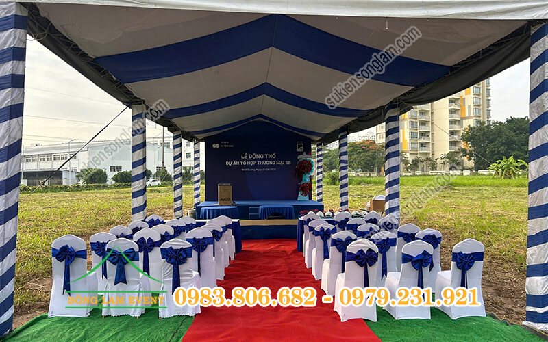 Cho thuê nhà bạt tổ chức Lễ động thổ dự án tổ hợp thương mại SB Bình Dương Cho thuê nhà bạt tổ chức Lễ động thổ dự án tổ hợp thương mại SB Bình Dương