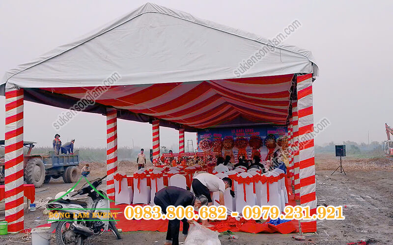 Cho thuê nhà bạt tổ chức Lễ khởi công dự án nhà xưởng công ty Jin Tong Long An