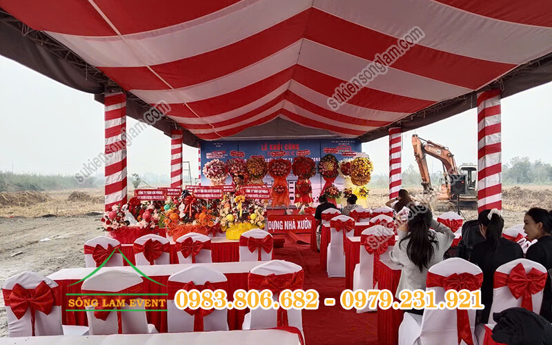 Cho thuê nhà bạt tổ chức Lễ khởi công dự án nhà xưởng công ty Jin Tong Long An