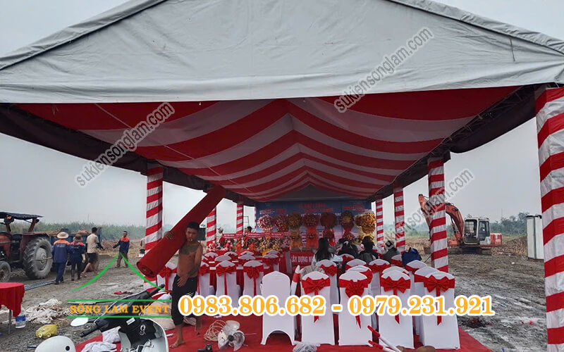 Cho thuê nhà bạt tổ chức Lễ khởi công dự án nhà xưởng công ty Jin Tong Long An