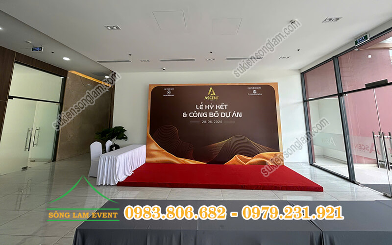 Cho thuê sân khấu sự kiện lễ ký kết và công bố dự án Ascent Lakeside tại quận 7 TPHCM Cho thuê sân khấu sự kiện lễ ký kết và công bố dự án Ascent Lakeside tại quận 7 TPHCM