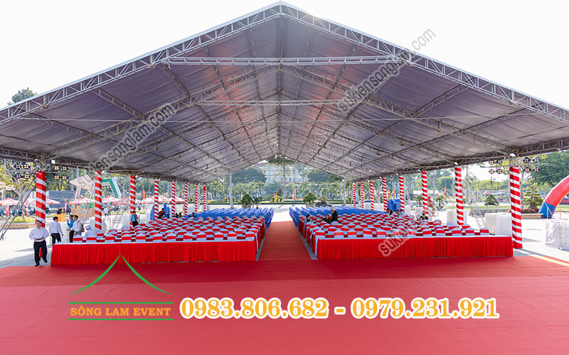 Nhà bạt không gian khung thép