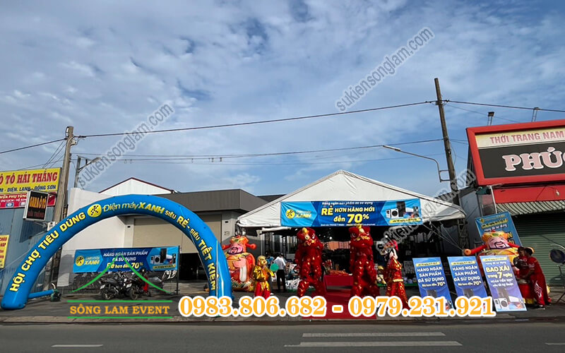 Cho thuê nhà bạt tổ chức Lễ hội điện máy đã qua sử dụng của Điện Máy Xanh Tphcm