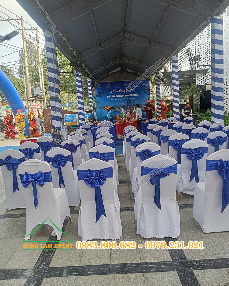 Cho thuê nhà bạt tổ chức Lễ khởi công cơ điện Dự án Fresia Riverside Đồng Nai