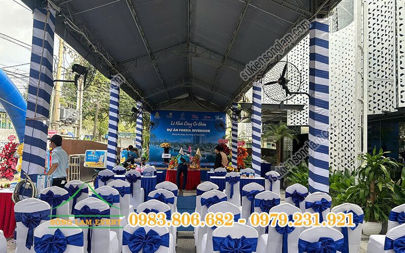 Cho thuê nhà bạt tổ chức Lễ khởi công cơ điện Dự án Fresia Riverside Đồng Nai