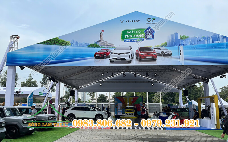 Cho thuê nhà bạt tổ chức Ngày hội thu xăng đổi điện vì Việt Nam xanh tại Tphcm