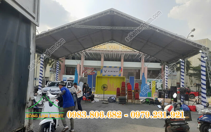 Cho thuê nhà bạt sự kiện Đổi xăng láy điện cùng Vinfast tại Đồng Nai