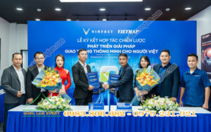 Cho thuê khung backdrop tổ chức lễ ký kết hợp tác chiến lược giữa Vietmap và Vinfast TPHCM