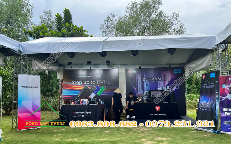 Cho thuê nhà bạt không gian làm gian hàng triển lãm