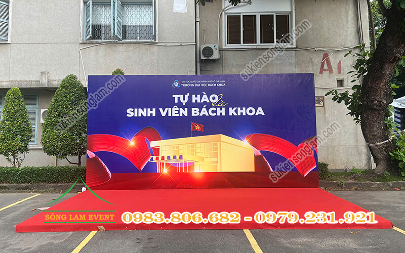 Cho thuê sân khấu tổ chức sự kiện nhập học K2025 trường ĐH Bách Khoa TPHCM