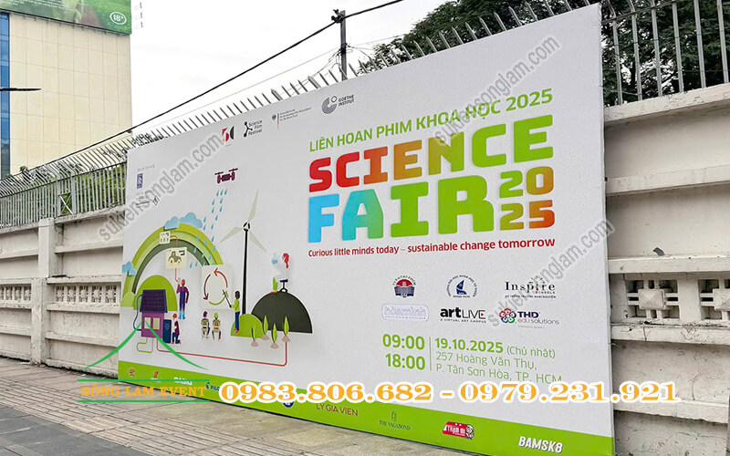 Cho thuê backdrop tổ chức Ngày hội khoa học Science Fair 2025 tại TPHCM Cho thuê backdrop tổ chức Ngày hội khoa học Science Fair 2025 tại TPHCM