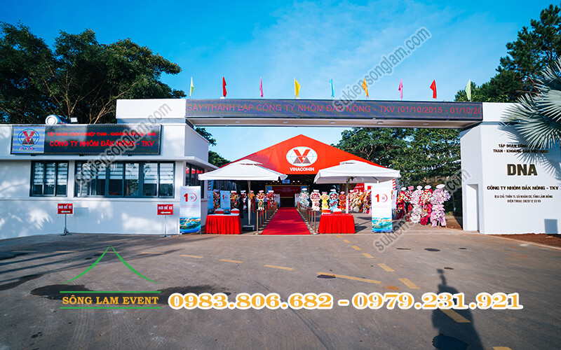 Cho thuê nhà bạt tổ chức lễ kỷ niệm 10 năm thành lập công ty nhôm Đắk Nông