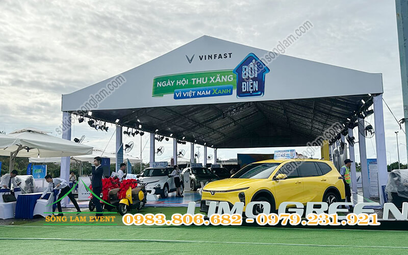 Cho thuê nhà bạt tổ chức sự kiện Thu xăng đổi điện 2025 của Vinfast tại Cà Mau