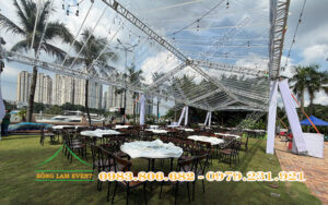Cho thuê nhà bạt truss nhôm tổ chức tiệc ngoài trời tại LAGarden Restaurant TPHCM